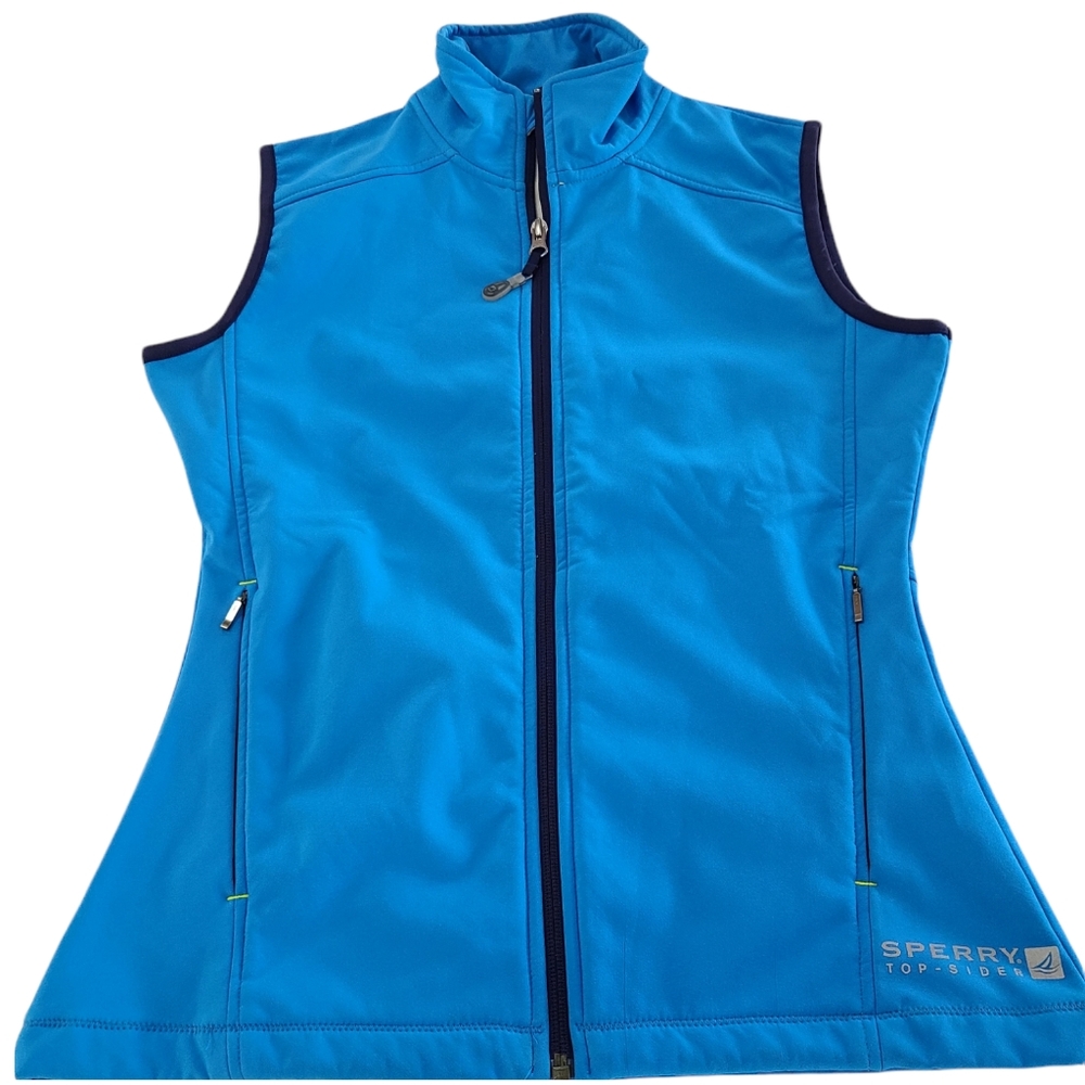 Aqua Blue Sperry Top Sider STS 35 Lined Softshell Vest Women's Medium